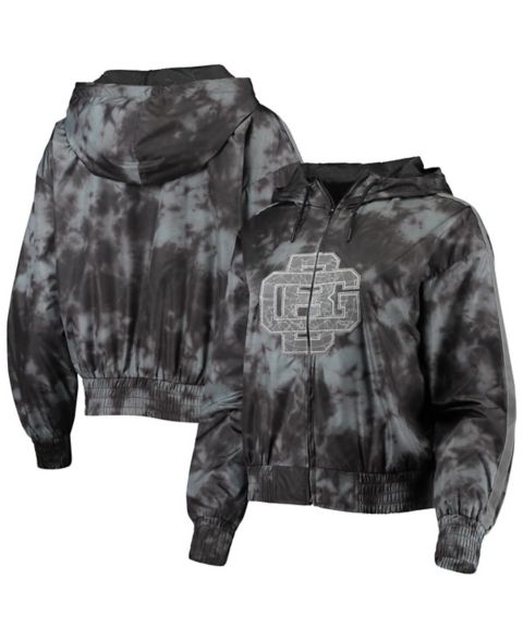Женские худи Mitchell & Ness Women's Black Green Bay Packers Galaxy Full-Zip Windbreaker Jacket