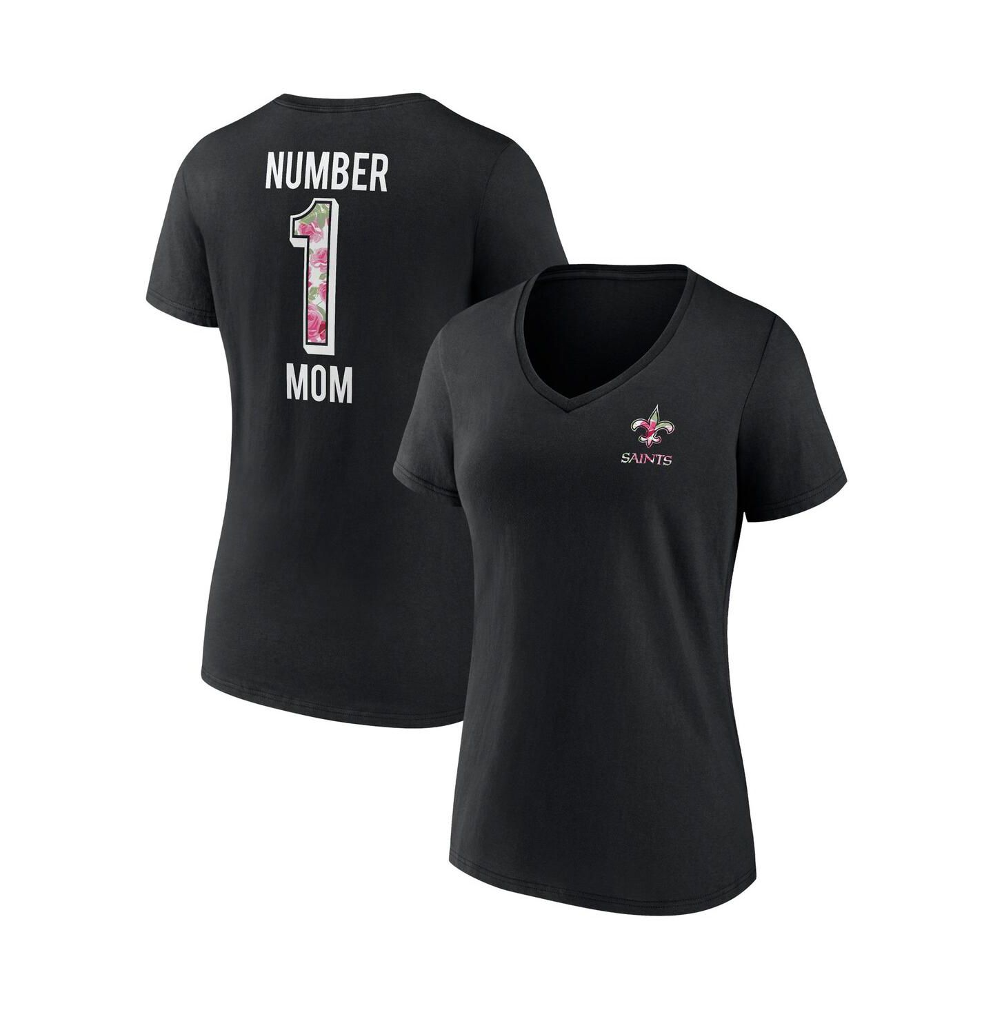 Женская футболка Fanatics Black New Orleans Saints Team Mother's Day V-Neck — фото 1