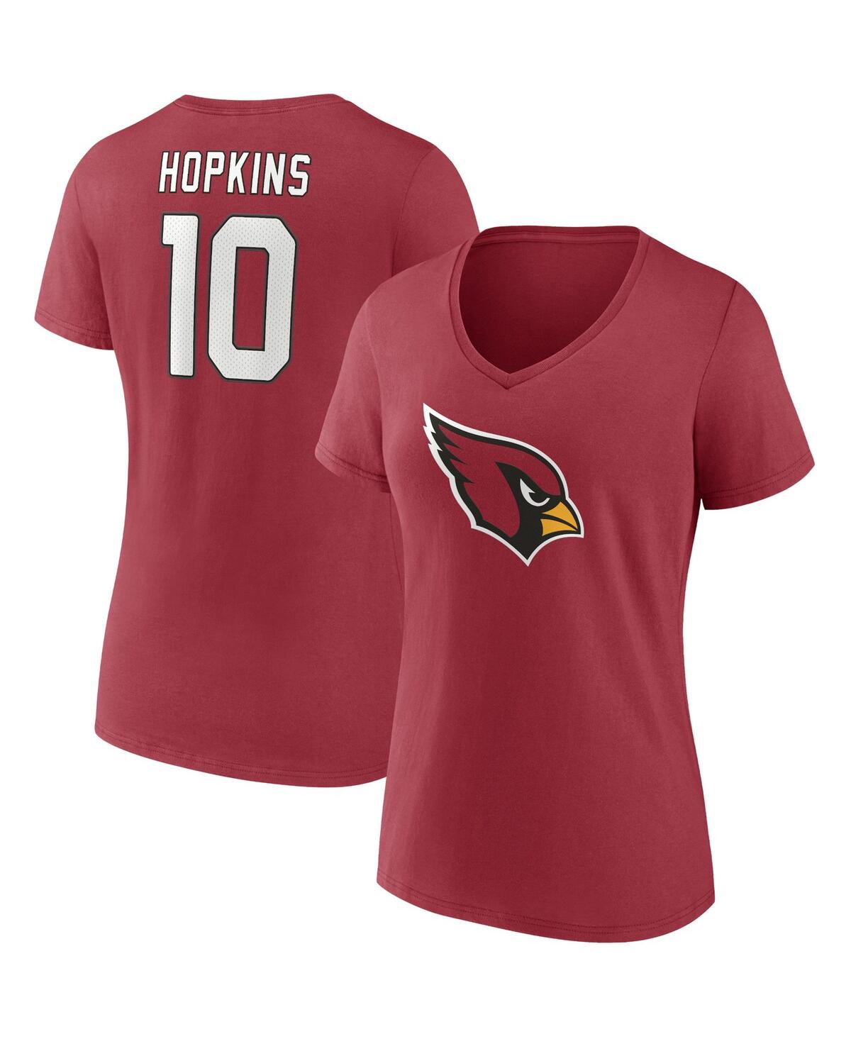 Fanatics Branded Deandre Hopkins Cardinal Arizona Cardinals Player Icon Name & Number V-neck T-shirt In Cardinal