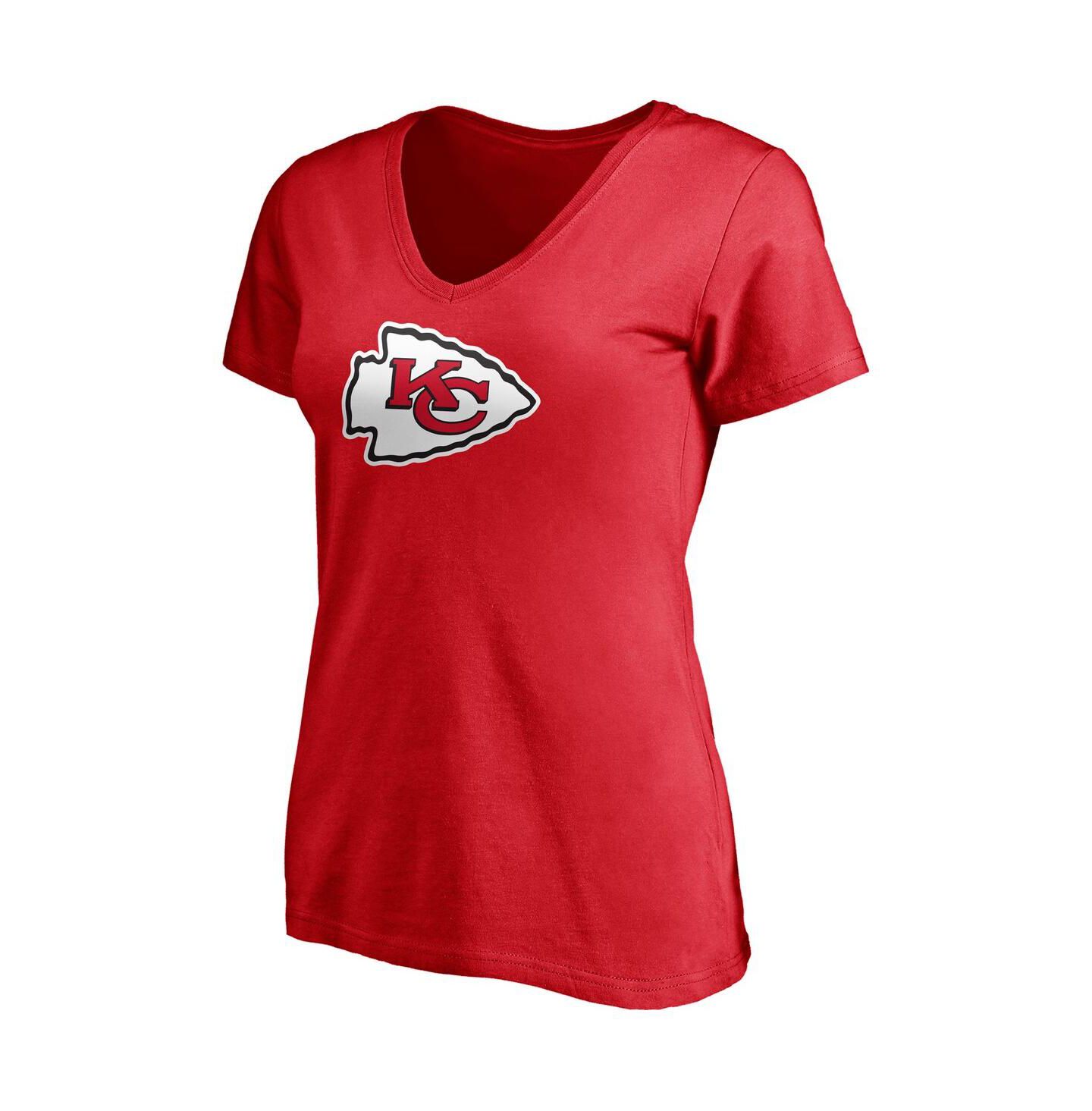Женская футболка Fanatics Travis Kelce Red Kansas City Chiefs Player Icon Name and Number V-Neck — фото 3