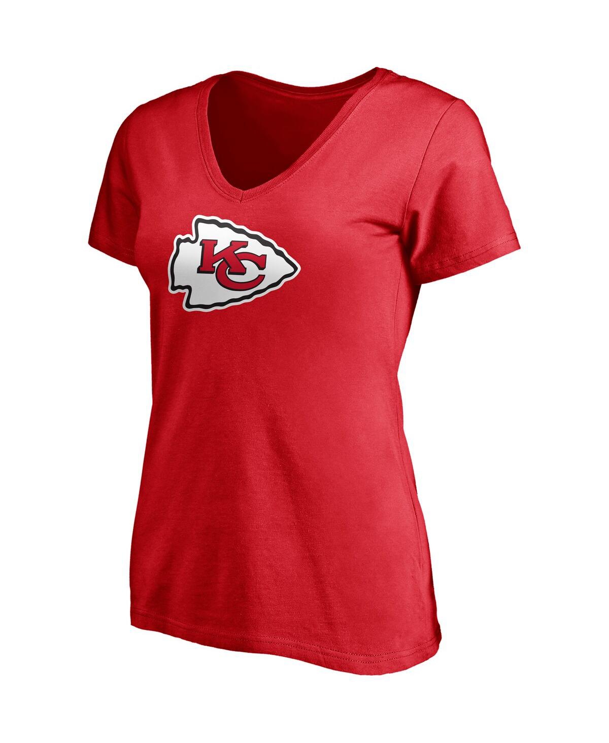 Women's Fanatics Travis KelceKansas City Chiefs Player Icon Name and Number V-Neck T-shirt - Red
