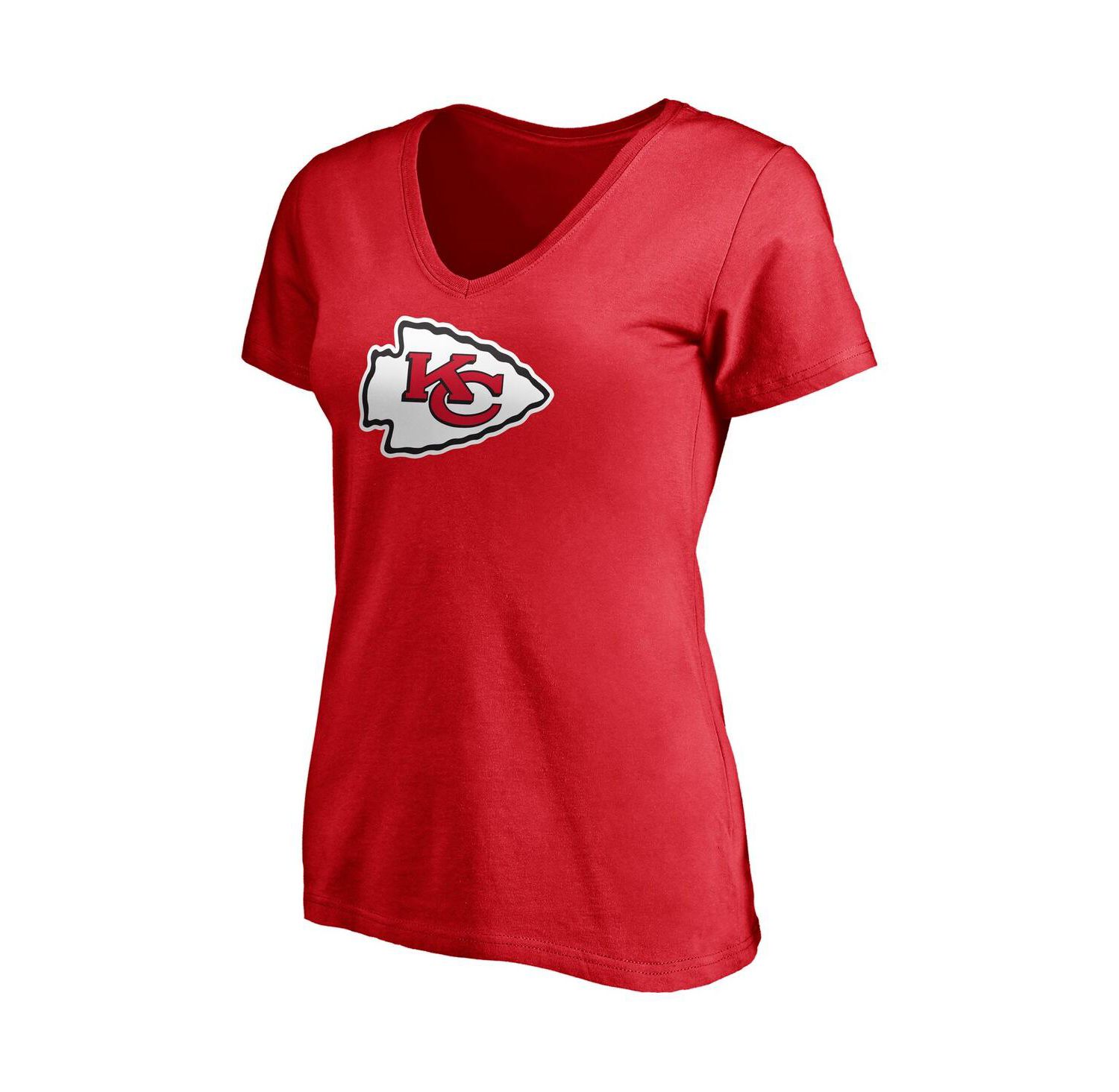 Women's Travis Kelce Red Kansas City Chiefs Player Icon Name and Number V-Neck T-shirt