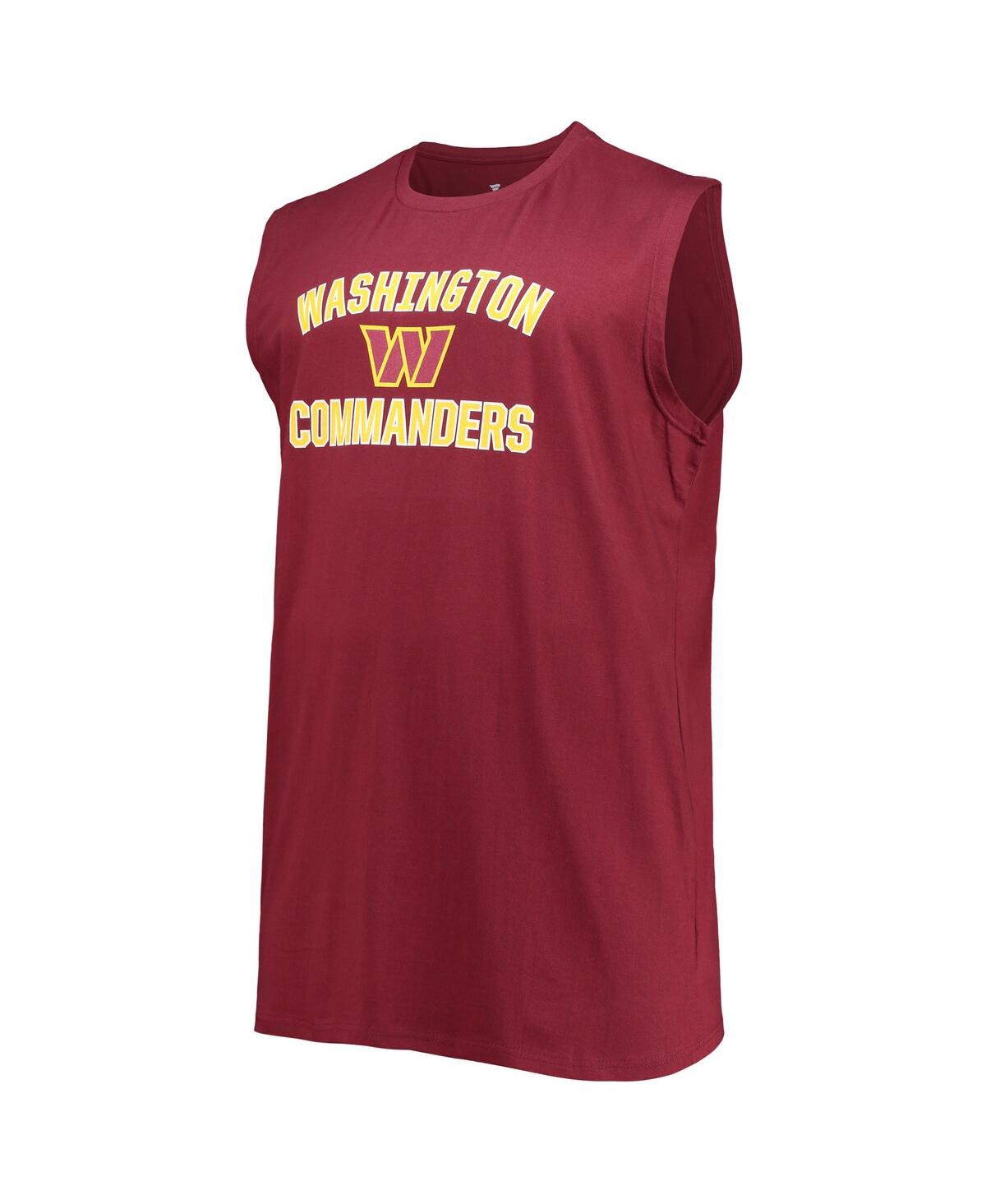 Shop Fanatics Men's  Burgundy Big And Tall Washington Commanders Heart 'n' Soul Muscle Tank Top