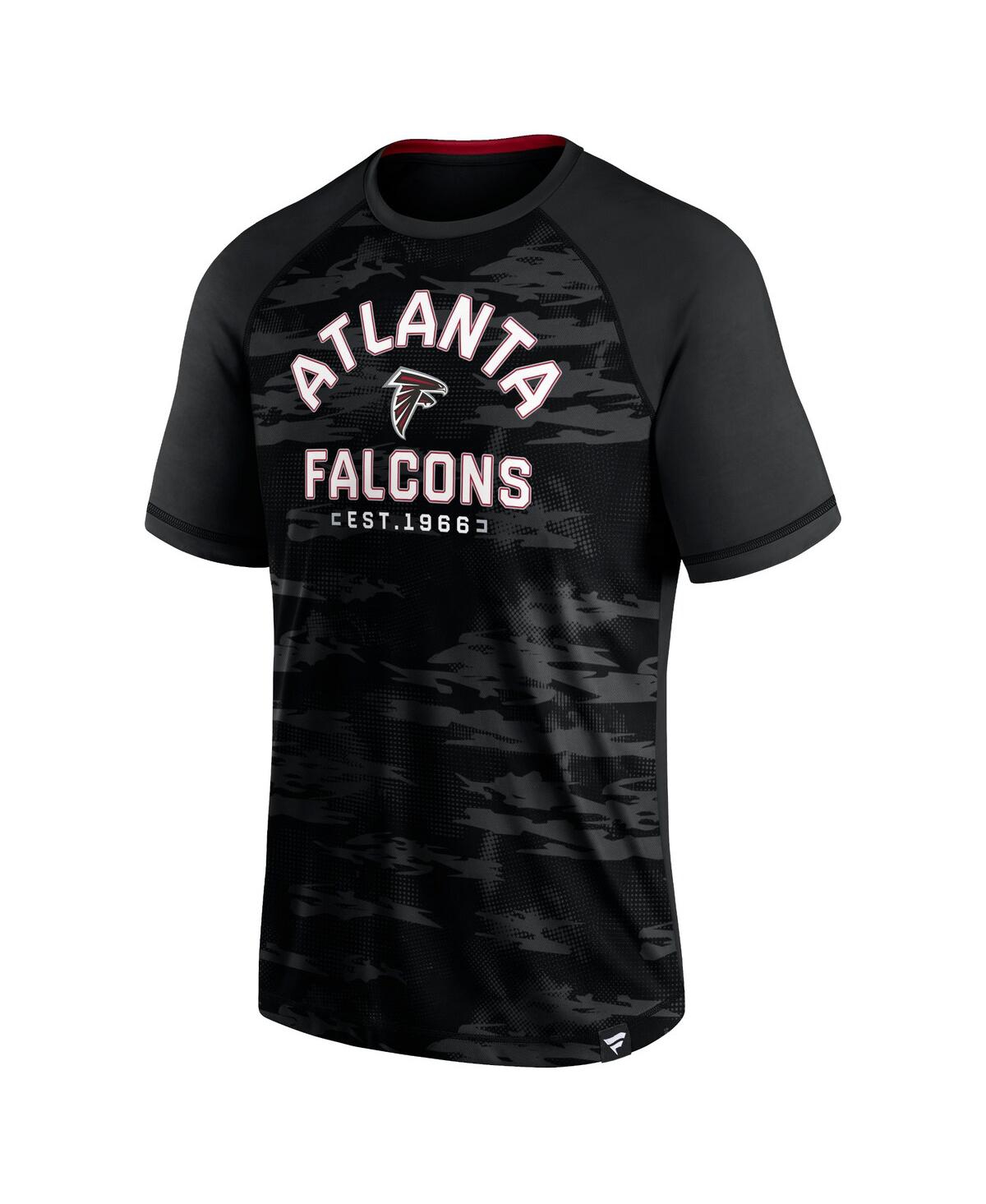 Shop Fanatics Men's  Black Atlanta Falcons Hail Mary Raglan T-shirt