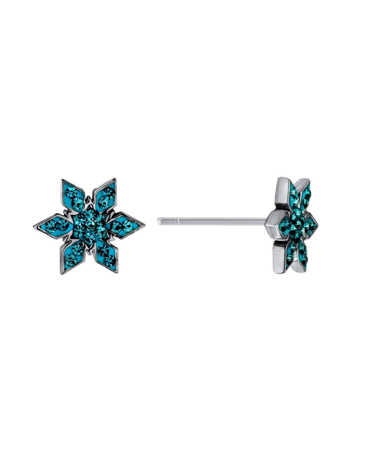 Crystal Snowflake Stud Earrings (0.21 ct. t.w.) in Sterling Silver - Sterling Silver