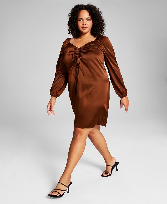 And Now This Plus Size Satin Dress - Macy's