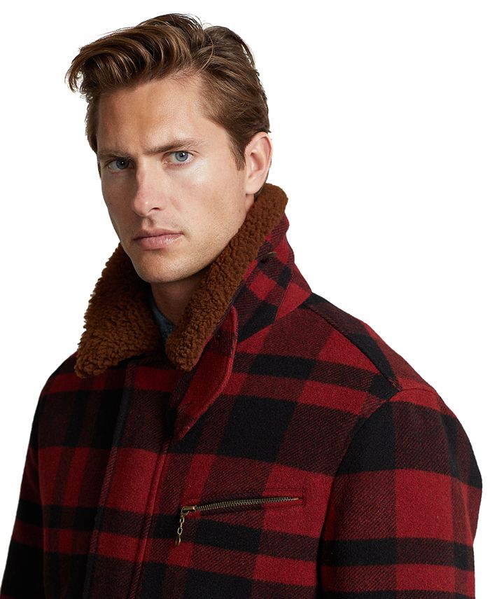 Polo Ralph Lauren Men's ShearlingCollar Plaid Barn Coat Macy's