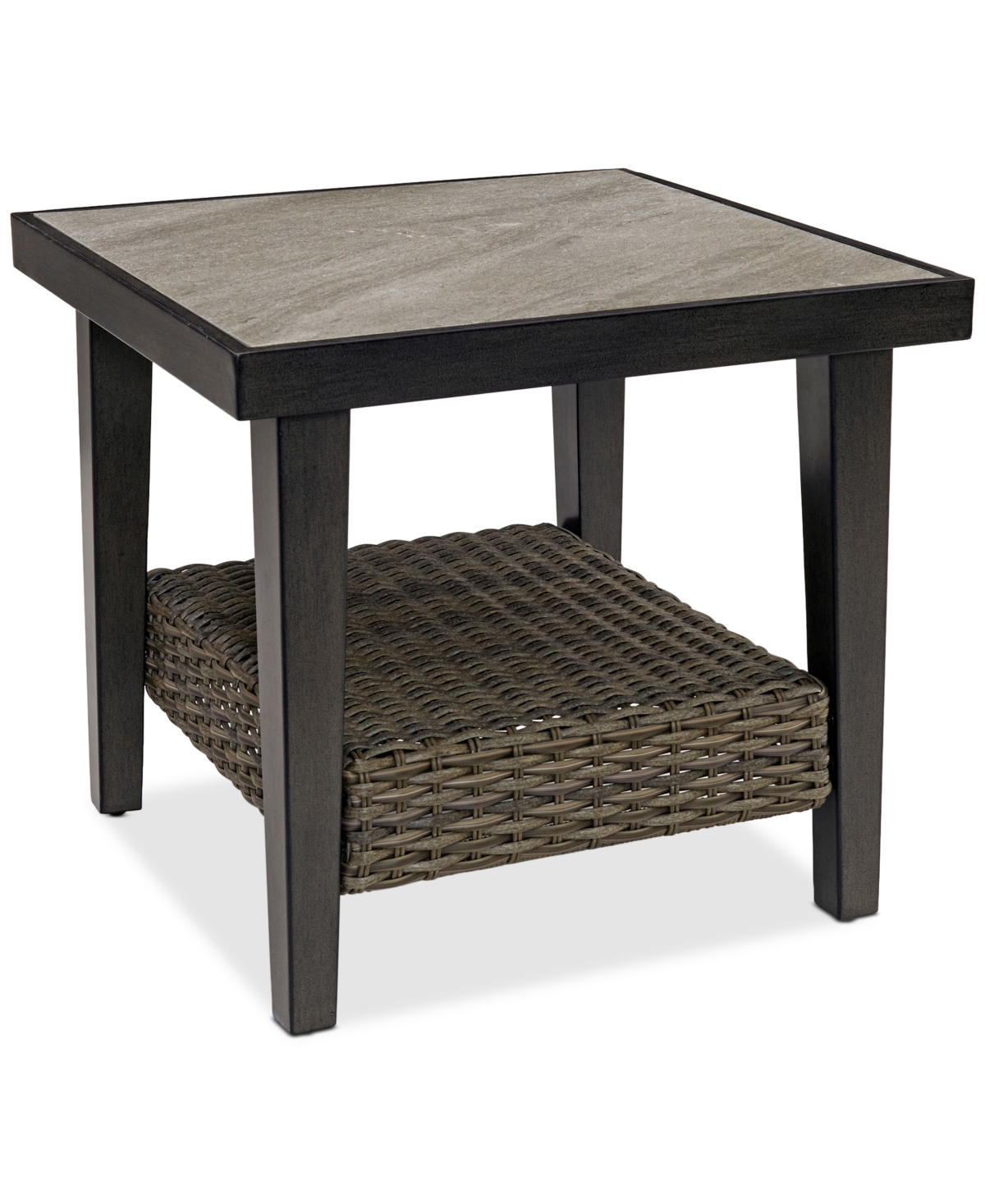 Agio Closeout! Belmont Outdoor 24"x24" Tile Top Side Table In Gray