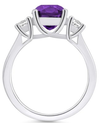 Amethyst (2 ct. t.w.) and Diamond (1/3 ct. t.w.) Ring in 14K White Gold