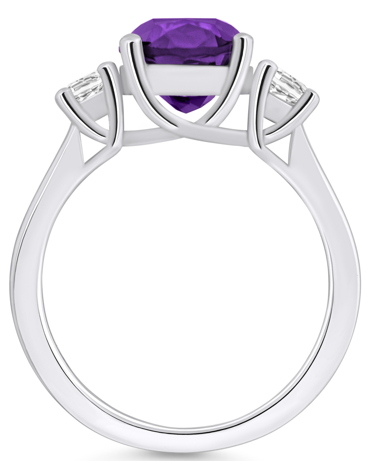 Macy's(2 ct. t.w.) and Diamond (1/3 ct. t.w.) Ring in 14K White Gold - Amethyst