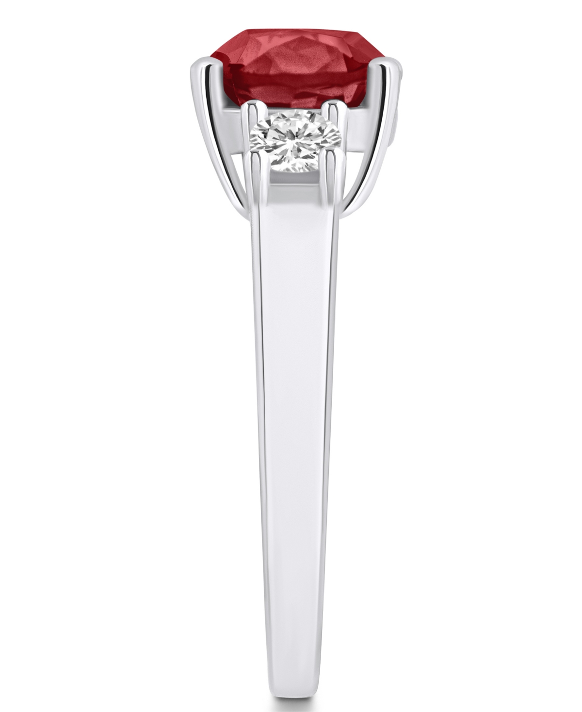 Macy's(2-3/4 ct. t.w.) and Diamond (1/3 ct. t.w.) Ring in 14K White Gold - Garnet