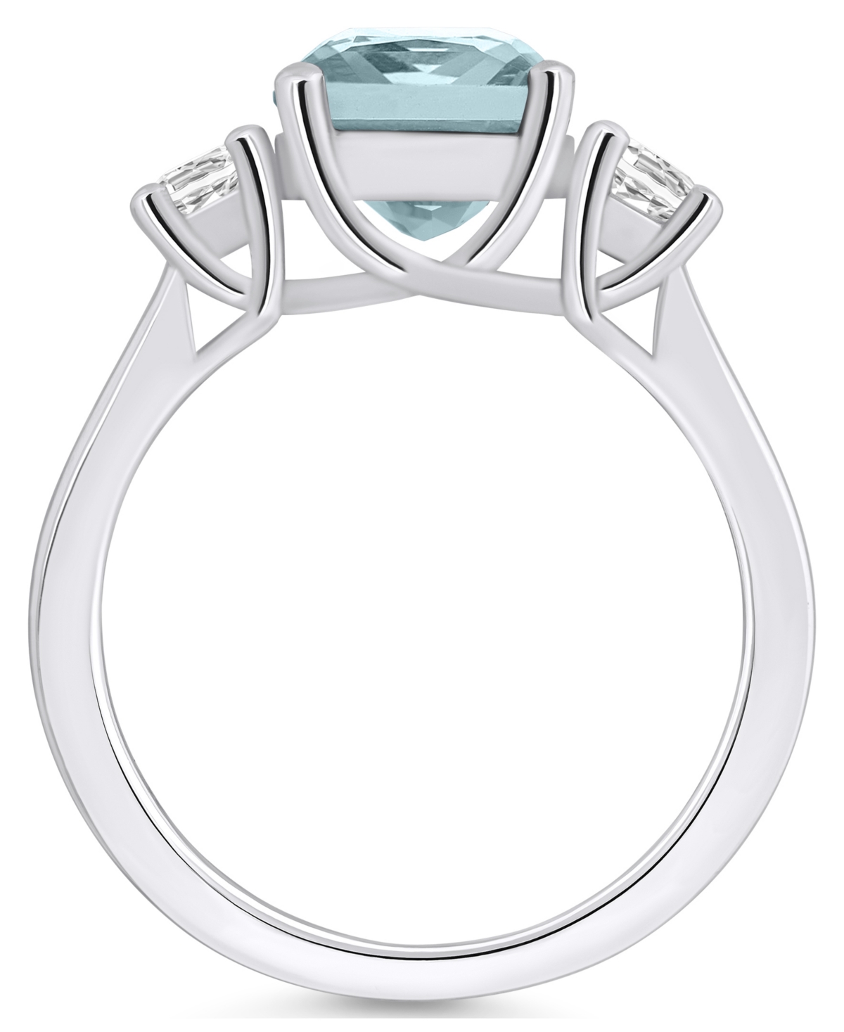 Macy's(2 ct. t.w.) and Diamond (1/3 ct. t.w.) Ring in 14K White Gold - Aquamarine