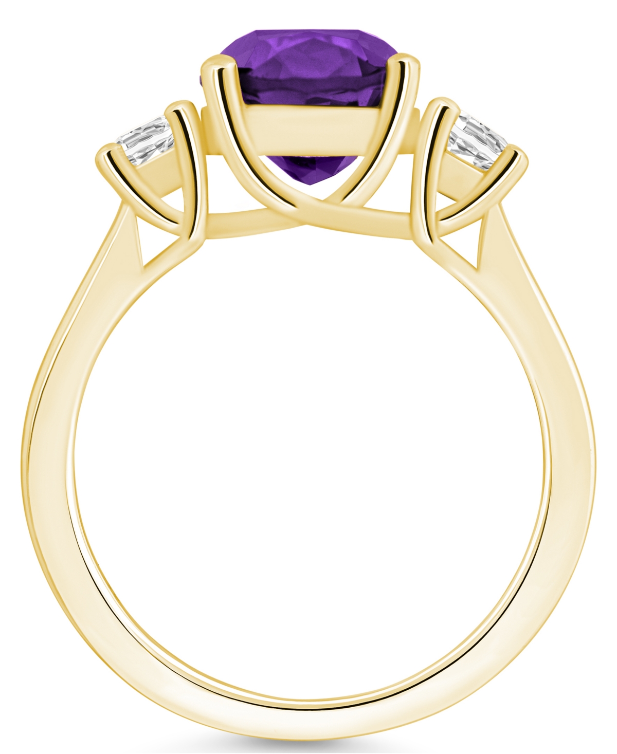 Macy's(2 ct. t.w.) and Diamond (1/3 ct. t.w.) Ring in 14K Yellow Gold - Amethyst