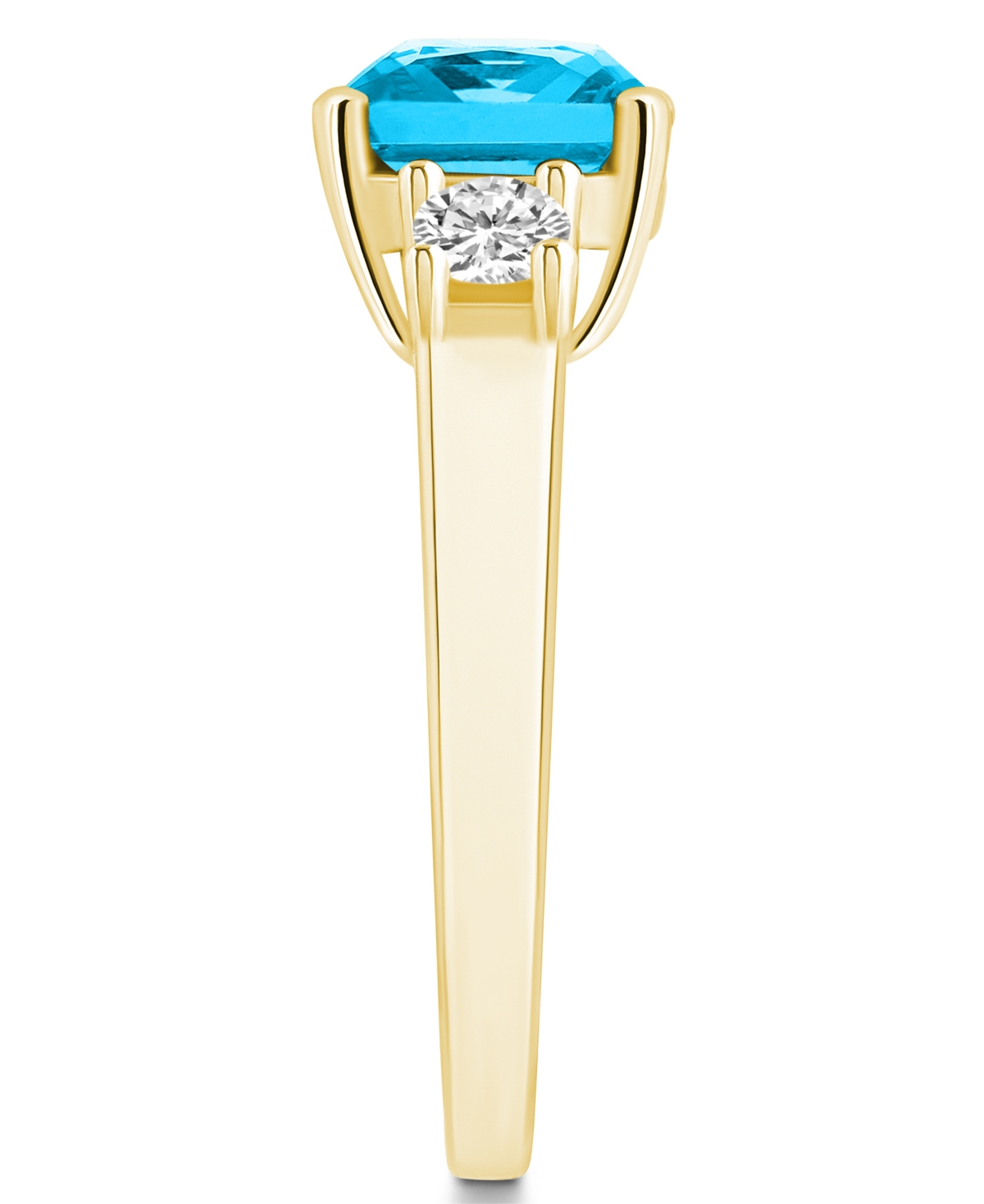 Macy's(2-3/4 ct. t.w.) and Diamond (1/3 ct. t.w.) Ring in 14K Yellow Gold - Blue Topaz