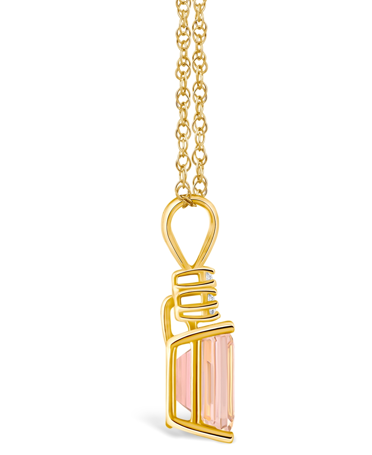 Morganite (2-7/8 ct. t.w.) and Diamond (1/10 ct. t.w.) Pendant Necklace in 14K Whiteor 14k- Gold