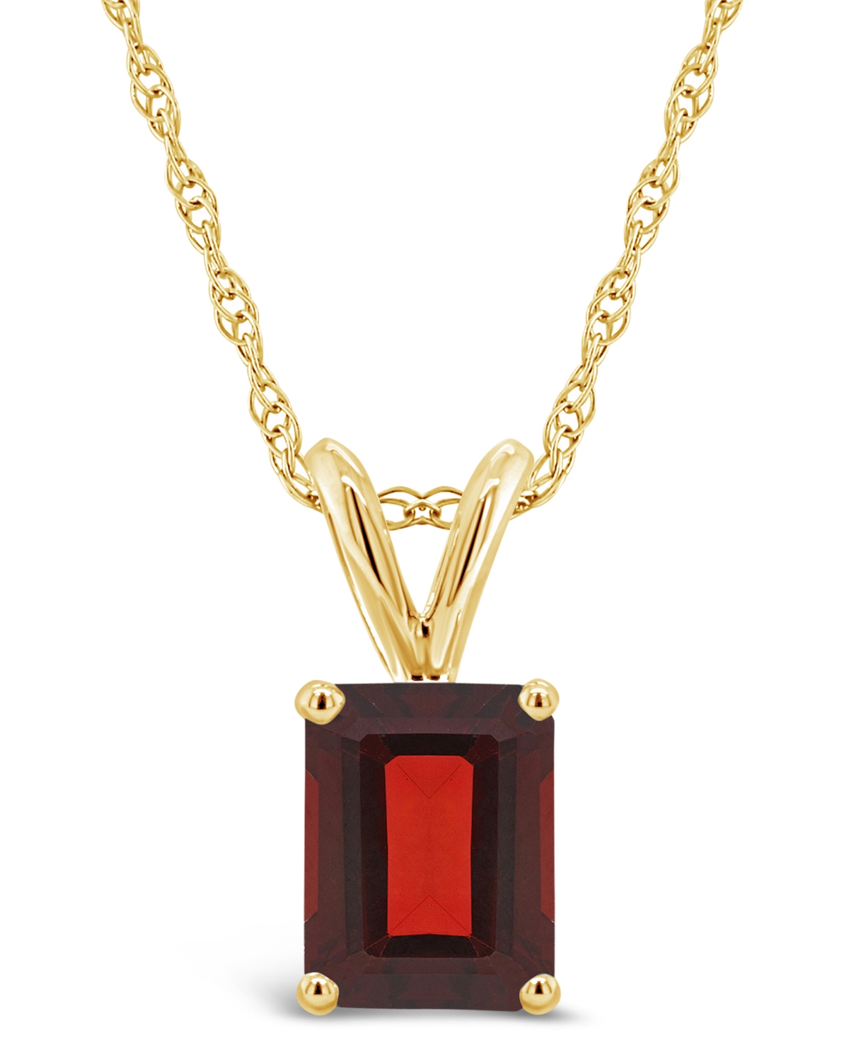 Macy's Garnet (2 Ct. T.w.) Pendant Necklace In 14k Yellow Gold
