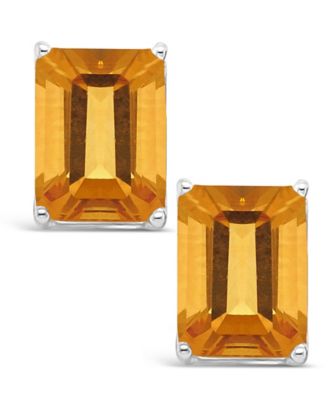 Citrine (3-1/5 ct. t.w.) Stud Earrings in 14K White Gold