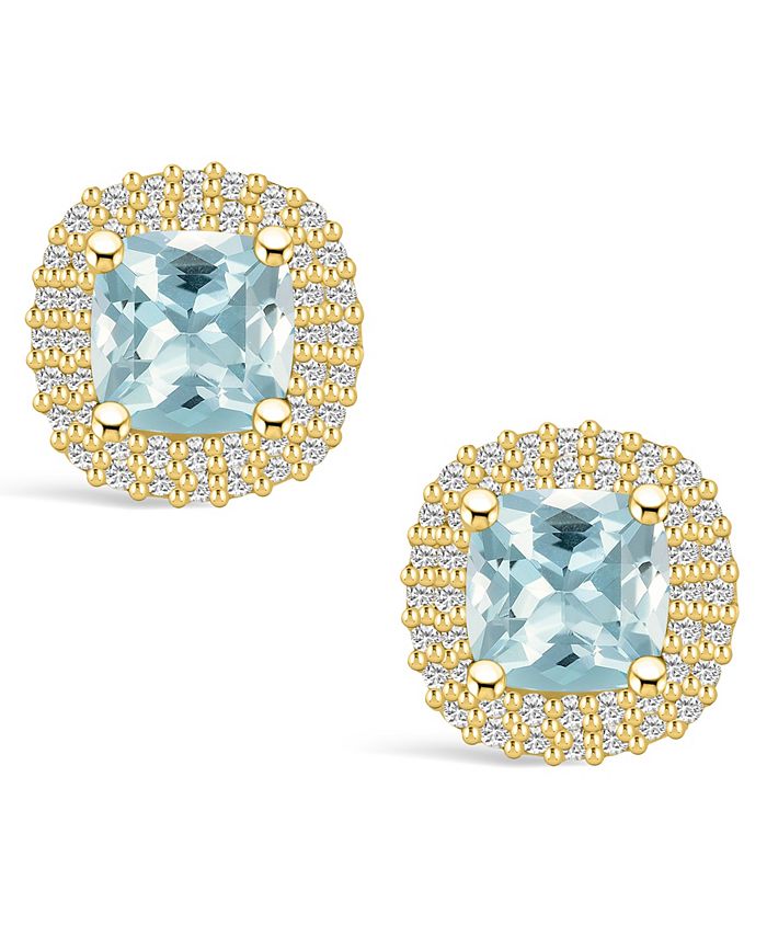 Macys aquamarine earrings Clearance