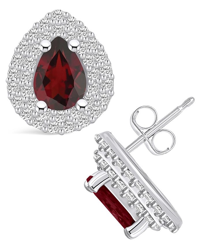 Macy s Garnet 1 3 4 ct. t.w. and Diamond 5 8 ct. t.w. Halo