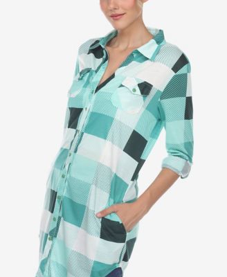 Women's Plaid Tunic Shirt
