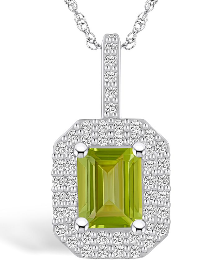 Macy s Peridot 1 3 4 Ct. T.W. and Diamond 1 2 Ct. T.W. Halo