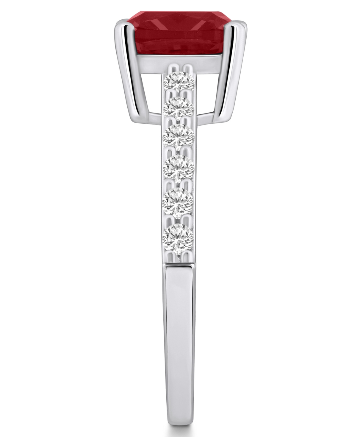 Macy's(2-3/4 Ct. T.w.) and Diamond (1/3 Ct. T.w.) Ring in 14K White Gold - Garnet