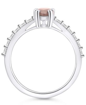 Morganite (3/4 Ct. T.W.) and Diamond (1/3 Ct. T.W.) Ring in 14K White Gold