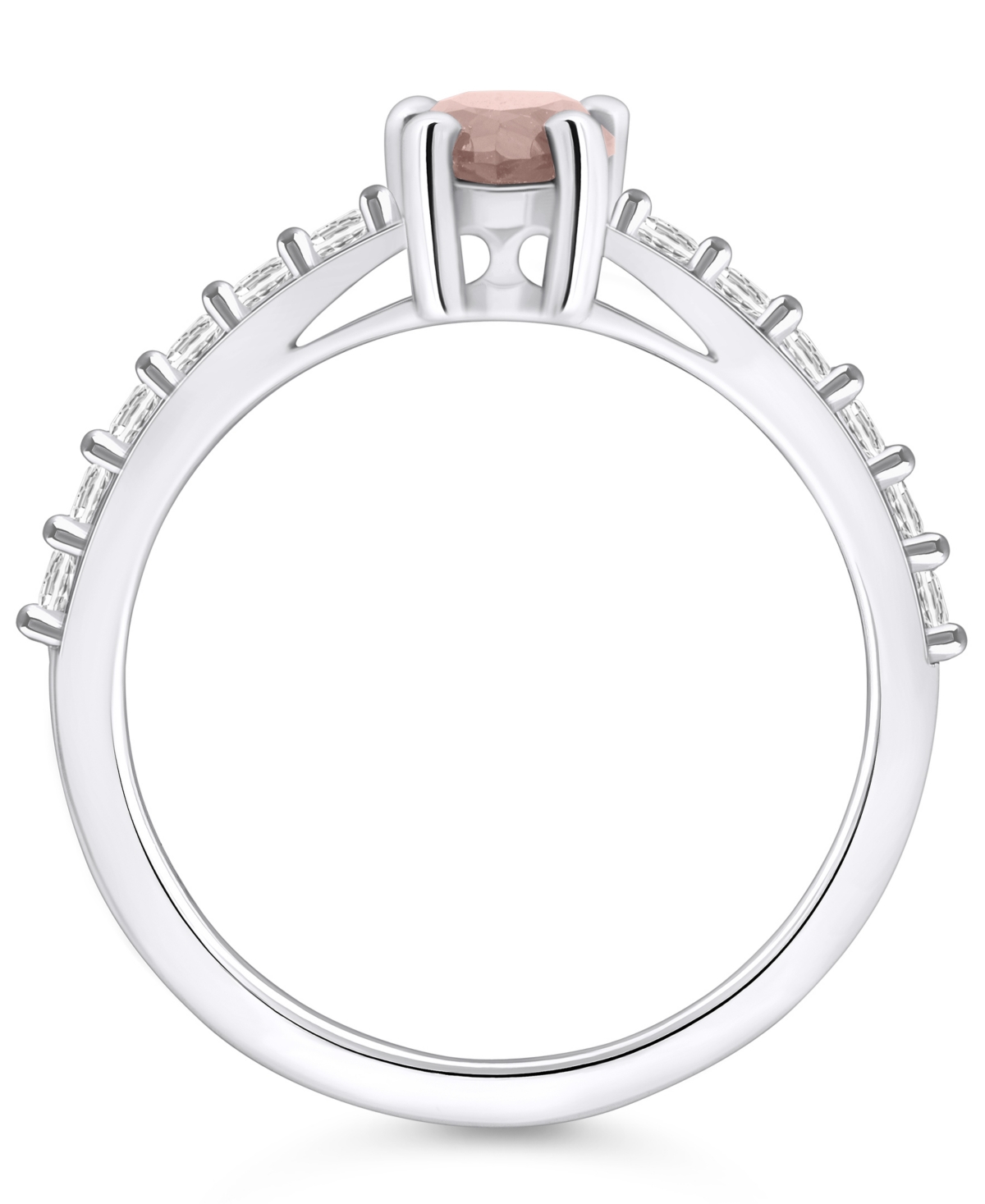 Macy's(3/4 Ct. T.w.) and Diamond (1/3 Ct. T.w.) Ring in 14K White Gold - Morganite