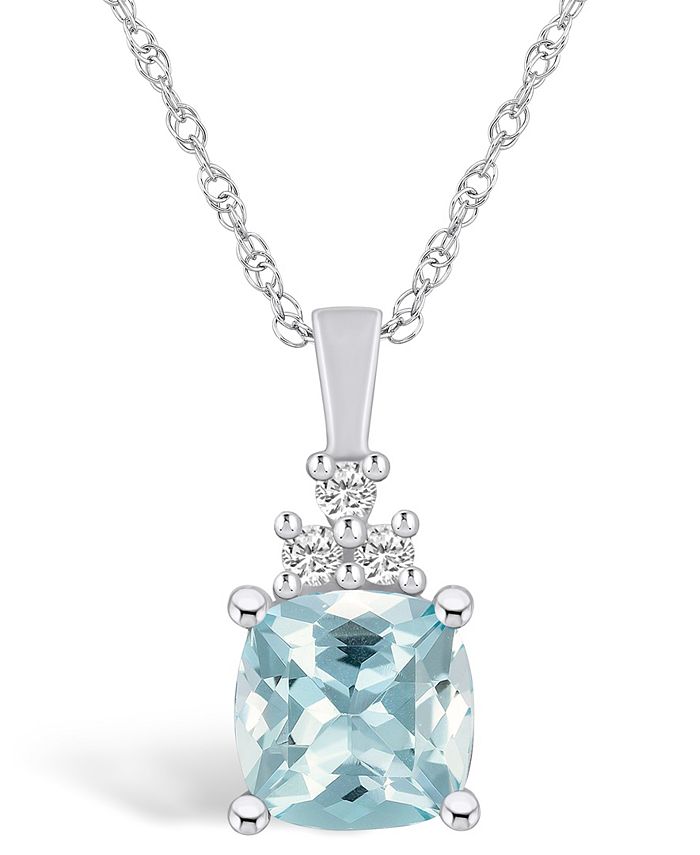 Macy's aquamarine best sale pendant