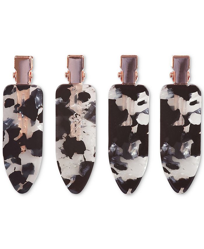 Kitsch 4Pk. Black Terrazo Printed Creaseless Hair Clips Macy's