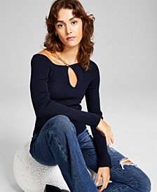 Women's Chain Cutout Long-Sleeve Sweater
