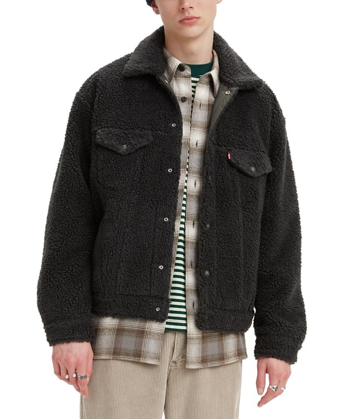 Levi's Men's Relaxed-Fit Sherpa-Fleece Trucker Jacket & Reviews - Coats &  Jackets - Men - Macy's