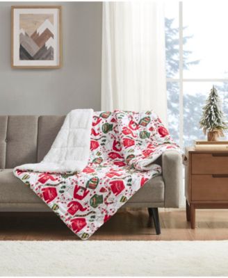 Premier Comfort - Sweater Weather Reversible Sherpa Filled Throw, 50" x 60"