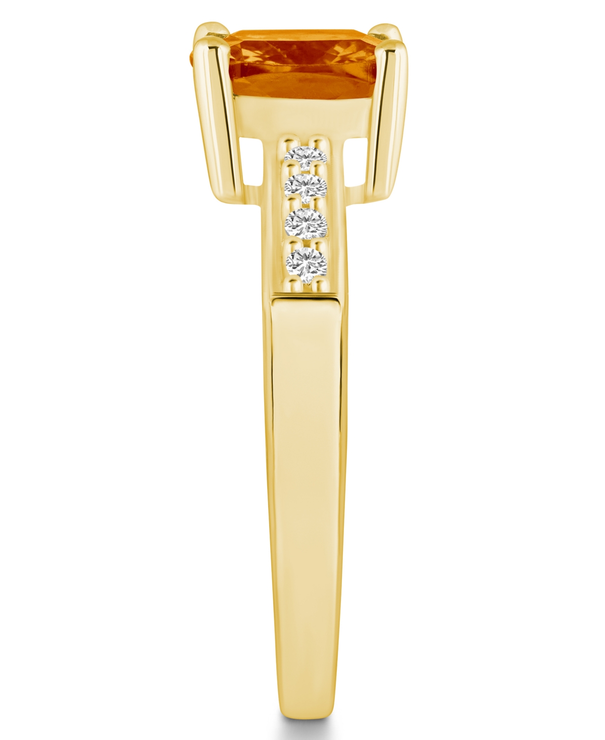 Macy'sand Diamond Ring (2 ct.t.w and 1/8 ct.t.w) 14K Yellow Gold - Citrine