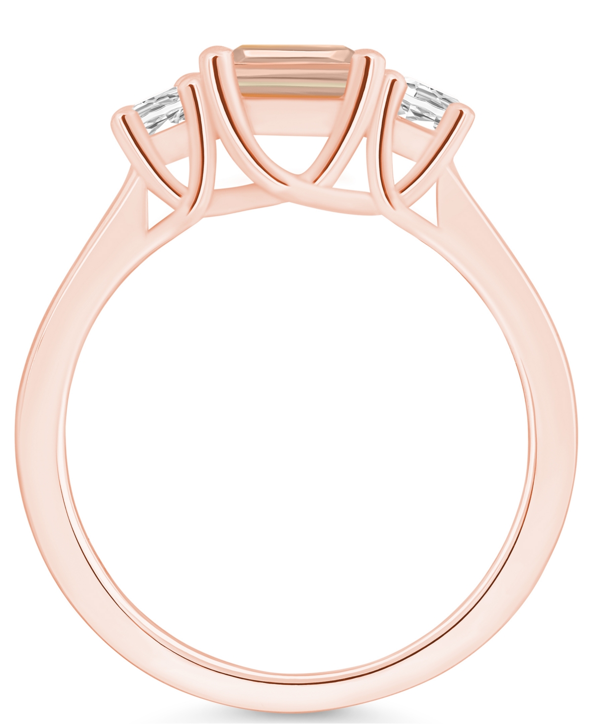 Macy'sand Diamond Ring (1-3/8 ct.t.w and 1/4 ct.t.w) 14K Rose Gold - Morganite