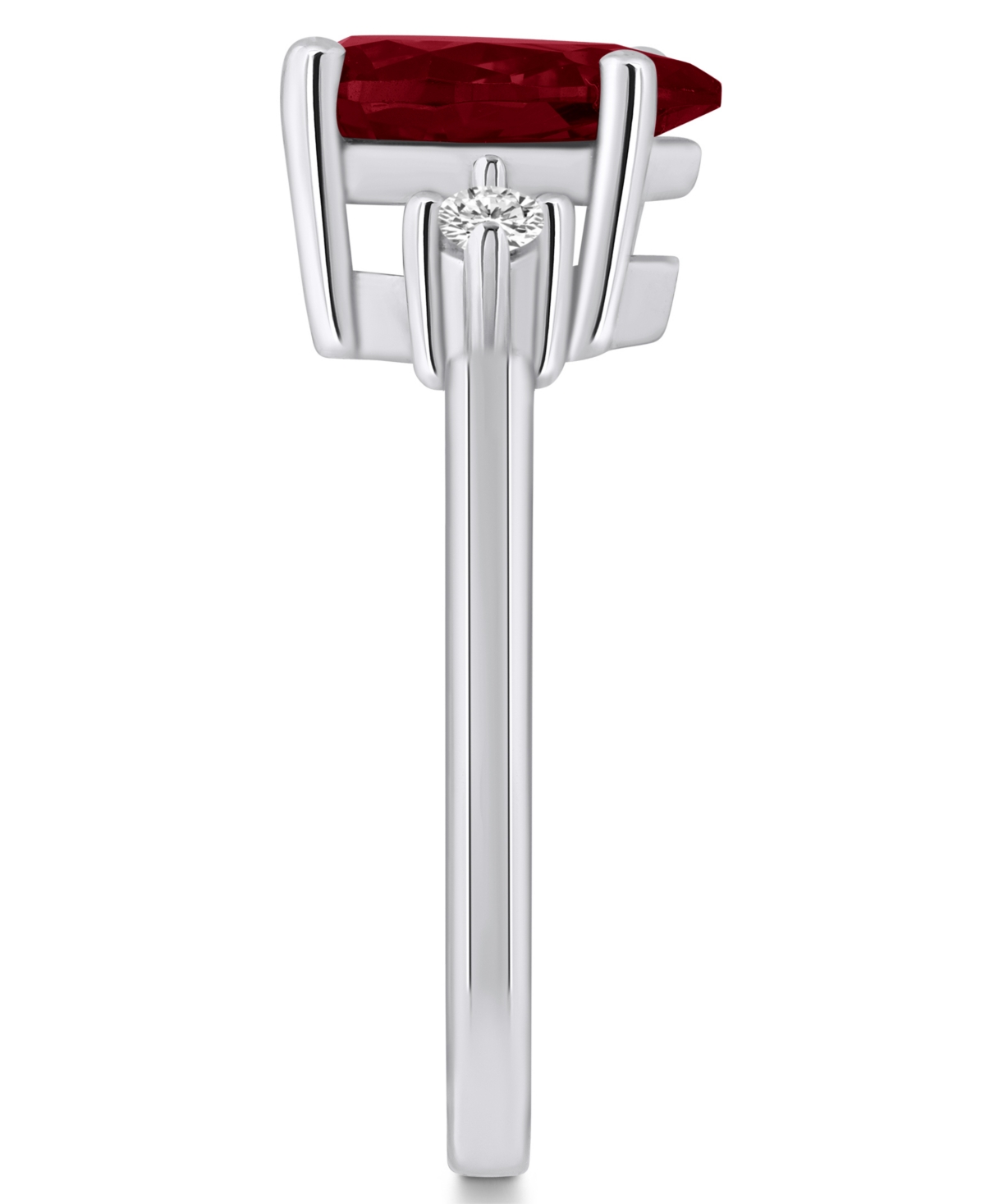 Macy'sand Diamond Ring (1-3/4 ct.t.w and 1/10 ct.t.w) 14K White Gold - Garnet
