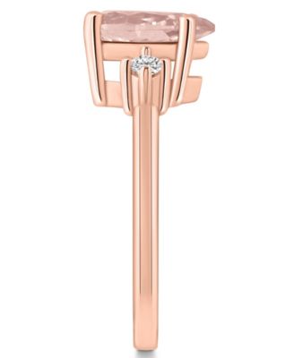 Morganite and Diamond Ring (1-5/8 ct.t.w and 1/10 ct.t.w) 14K Rose Gold