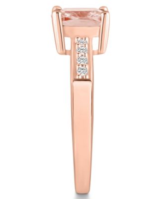 Morganite and Diamond Ring (2 ct.t.w and 1/8 ct.t.w) 14K Rose Gold