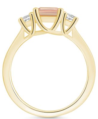 Morganite and Diamond Ring (1-3/8 ct.t.w and 1/4 ct.t.w) 14K Yellow Gold