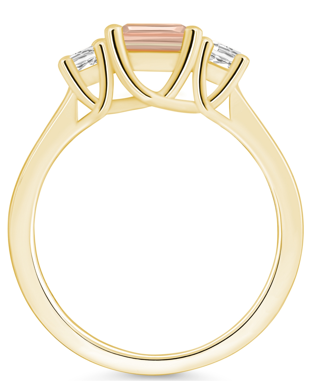 Macy'sand Diamond Ring (1-3/8 ct.t.w and 1/4 ct.t.w) 14K Yellow Gold - Morganite