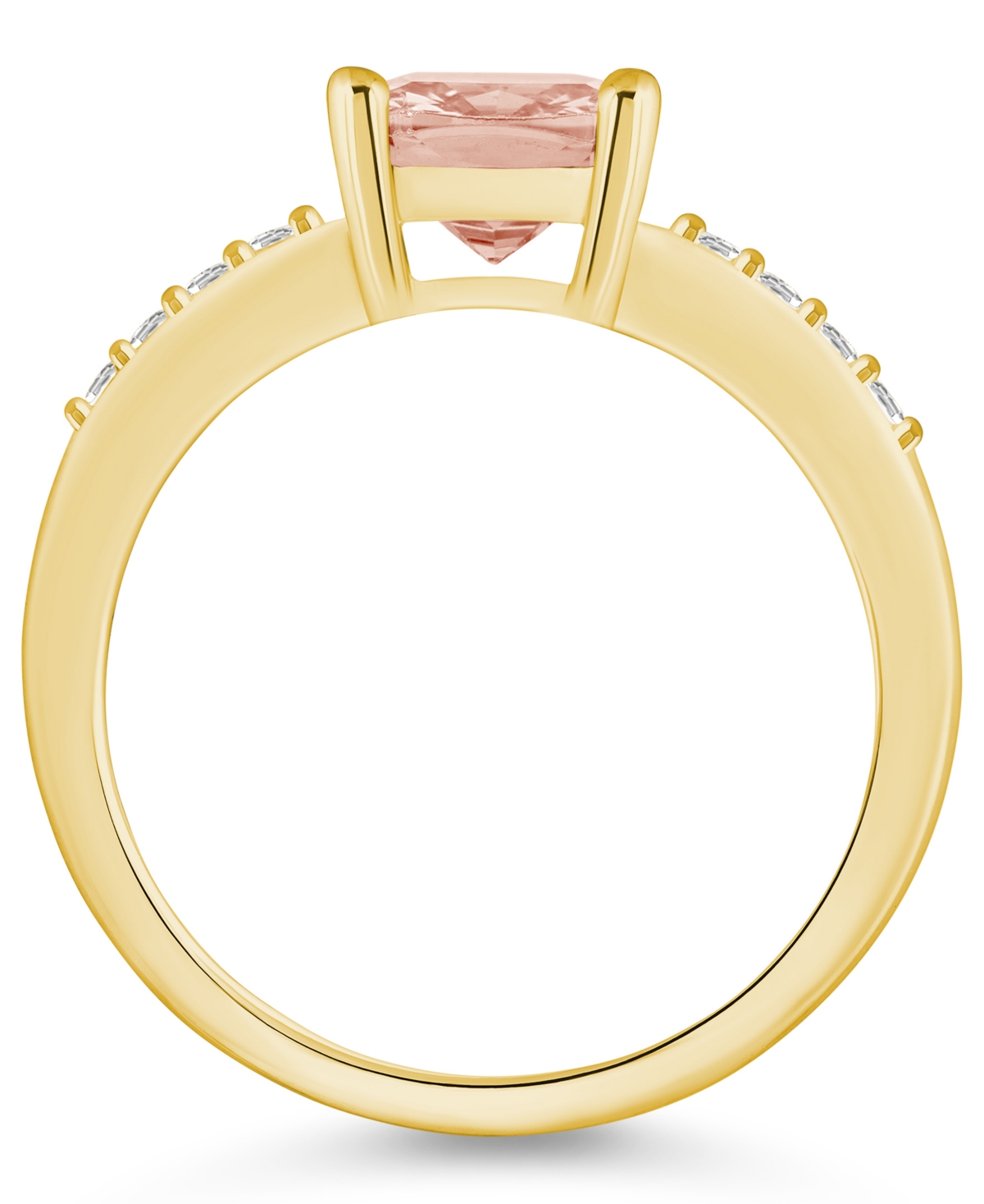Macy'sand Diamond Ring (2 ct.t.w and 1/8 ct.t.w) 14K Yellow Gold - Morganite