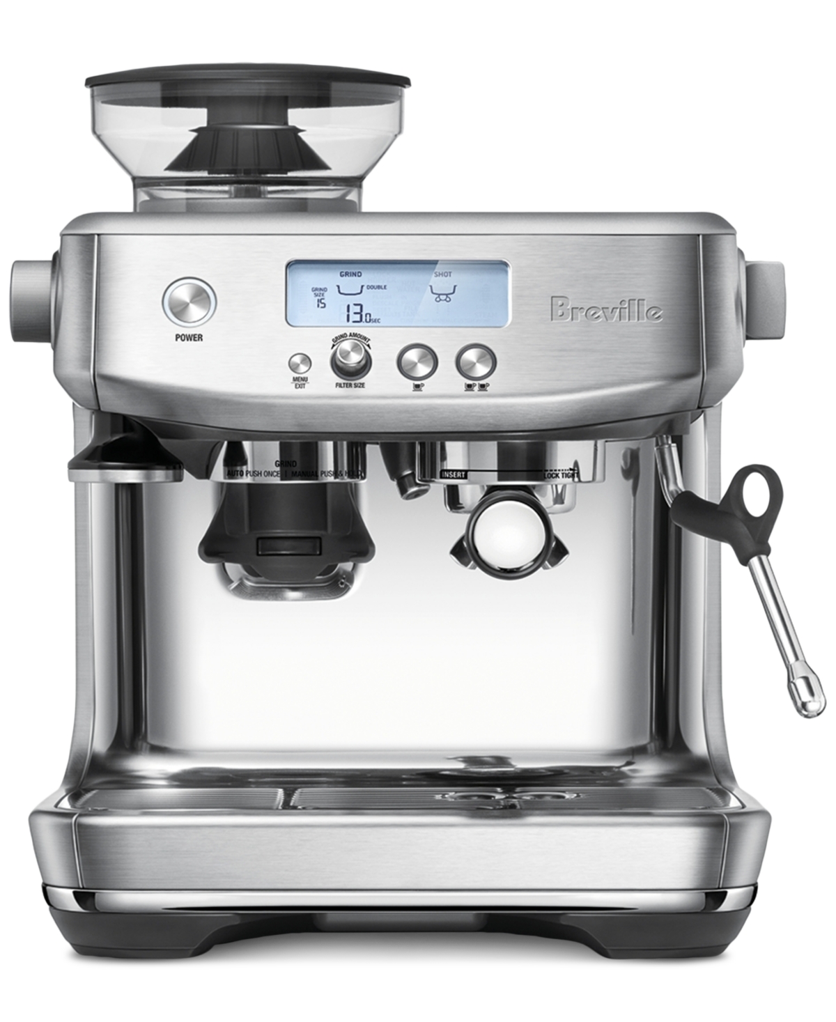 Breville Barista Pro Thermojet Grinder Espresso Maker In Brushed Stainless Steel