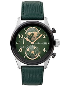Men's Summit 3 Green Leather Strap Smart Watch 42mm
