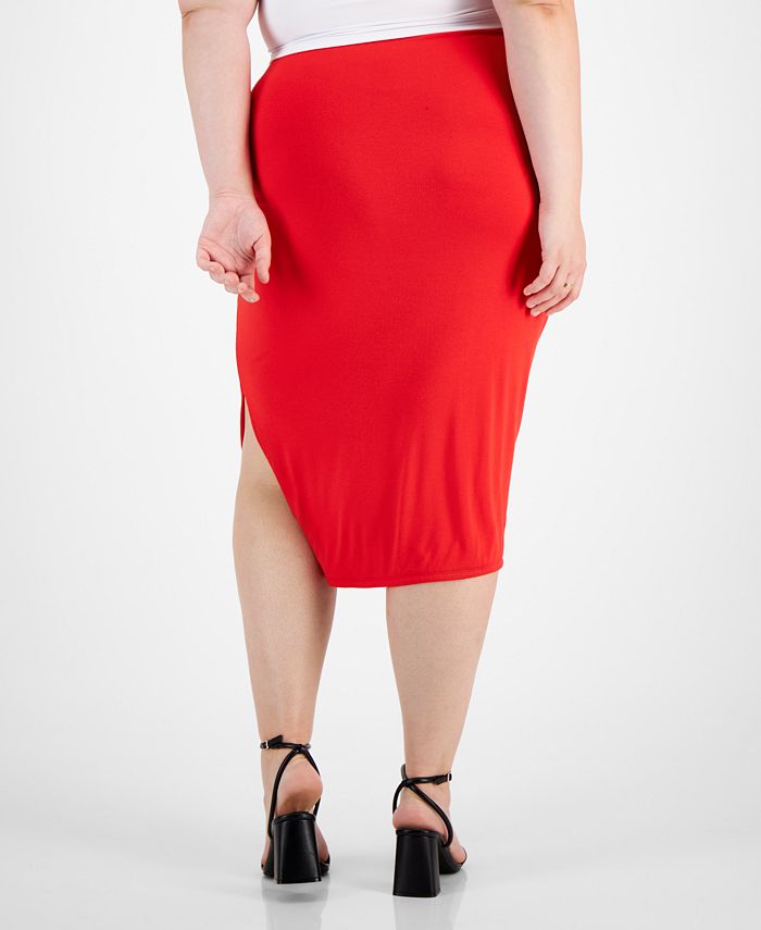 Bar III Trendy Plus Size Midi Skirt, Created for Macy's & Reviews ...