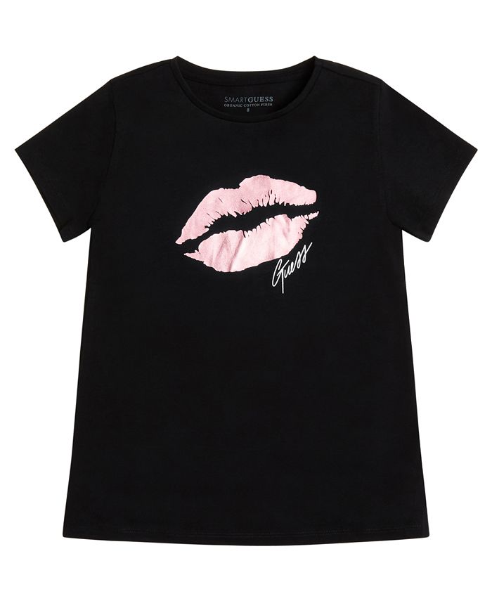 GUESS Big Girls Foil Print Lips Logo T shirt Macy s