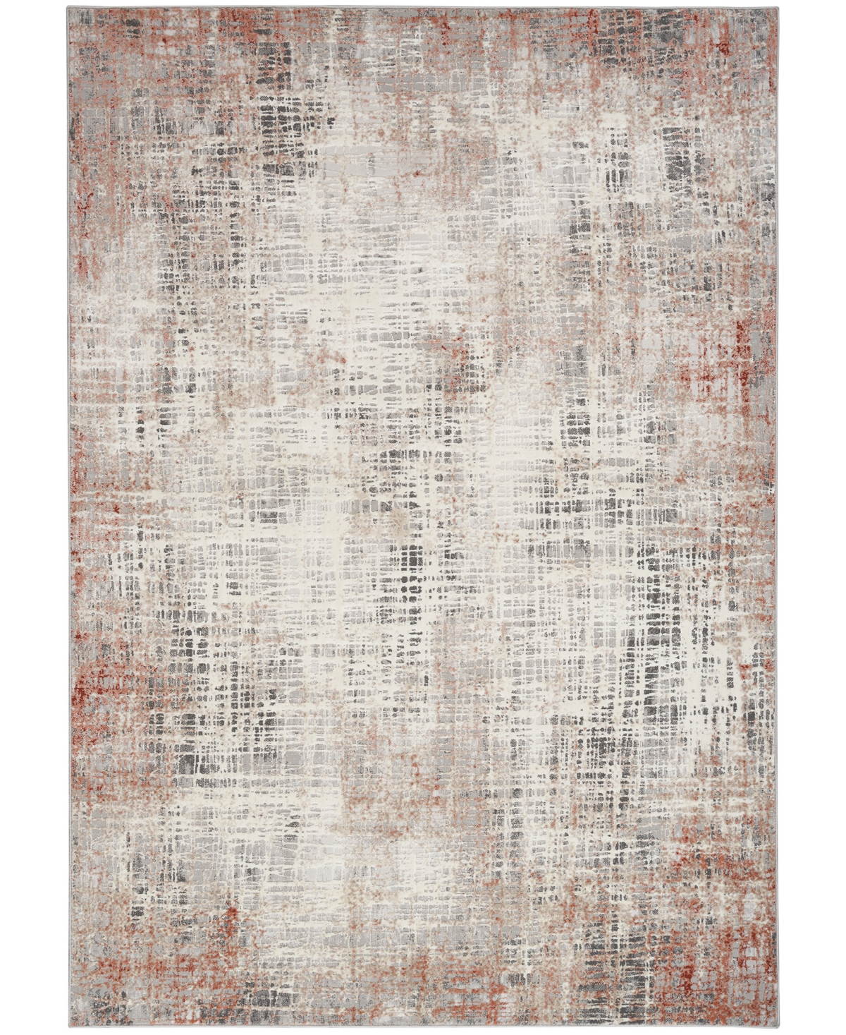 Calvin Klein CK022 Infinity IFN01 7'10in x 9'10in Area Rug - Rust, Multi