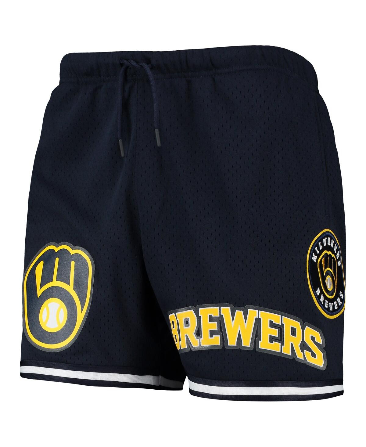 Pro Standard Navy Milwaukee Brewers Logo Mesh Shorts In Navy