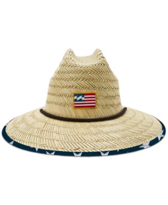 Billabong - Men's Tides Print Straw Lifeguard Hat with Adjustable Strap