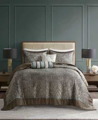 Adeline Paisley Reversible Jacquard 5-Pc. Bedspread Set, Queen