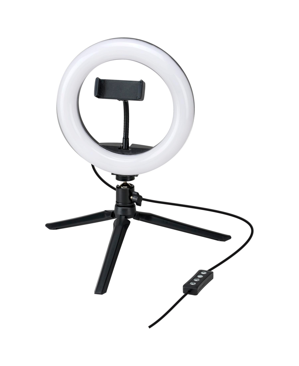 Gpx Vlogging Tripod With Light-emitting Diode Light Ring, 11.81" X 11.81" In Black